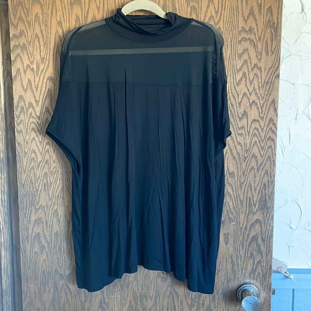 Black Blouse with Mesh‎ Top